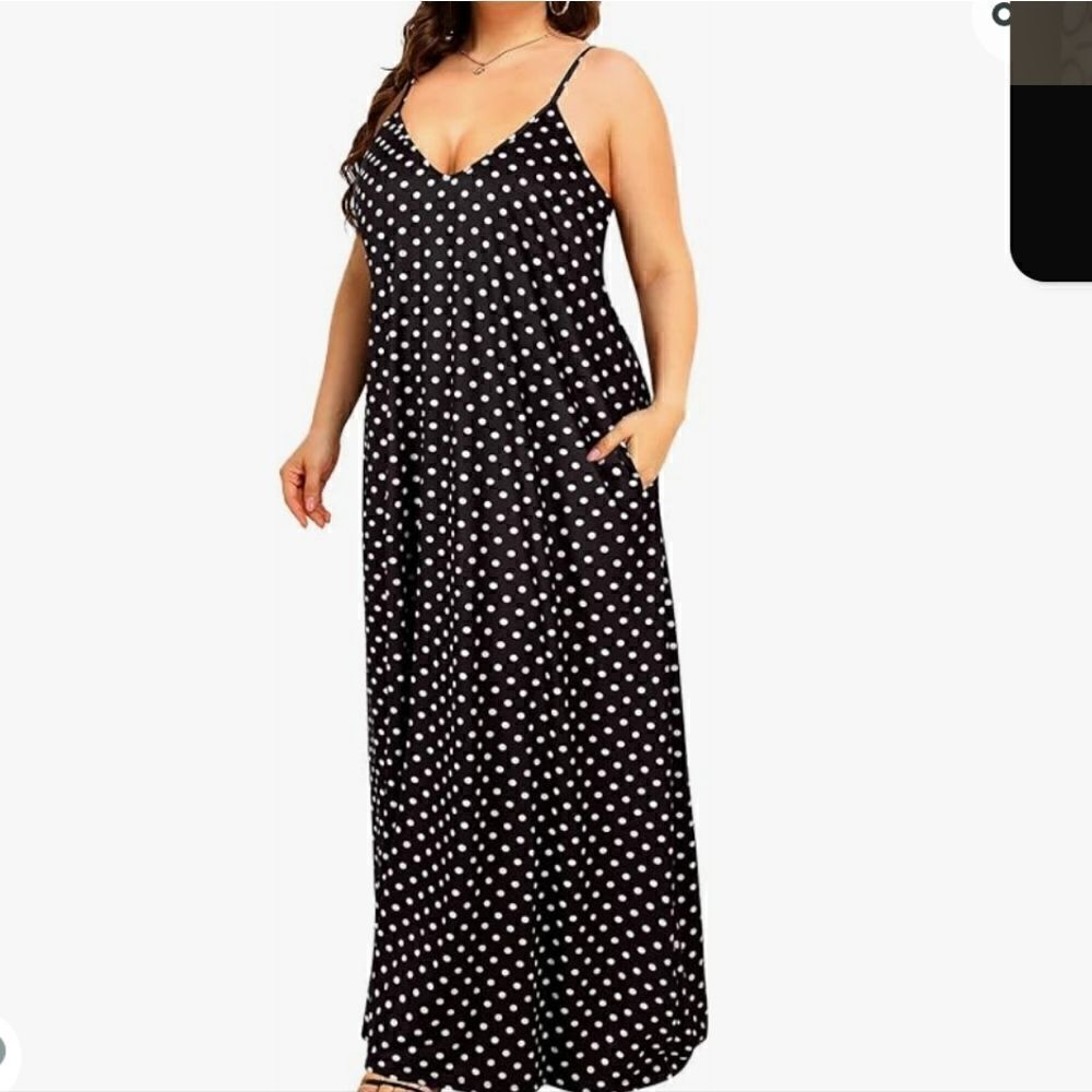 Pinup Fashion Women's Summer Maxi Dress Sleeveless Spaghetti Strap Size M
